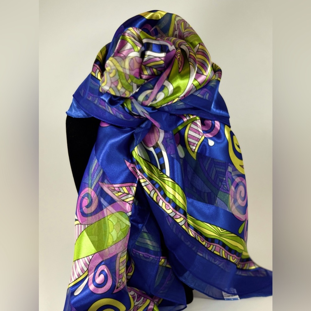 Silken Stain: Elegance Square Scarf